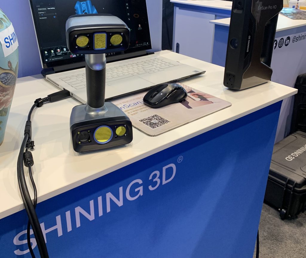 Shining 3D's EinScan HX and EinScan Pro HD 3D scanners at IMTS 2022. Photo by Paul Hanaphy. 