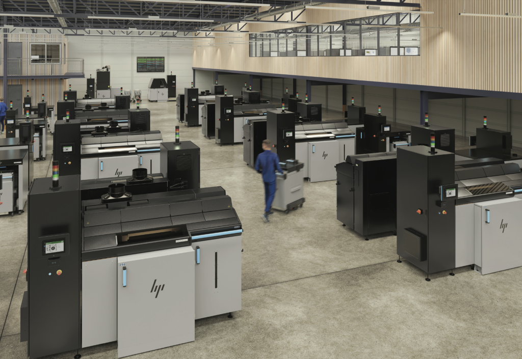 a facility fitted with Metal Jet S100 3D printers. Photo via HP.