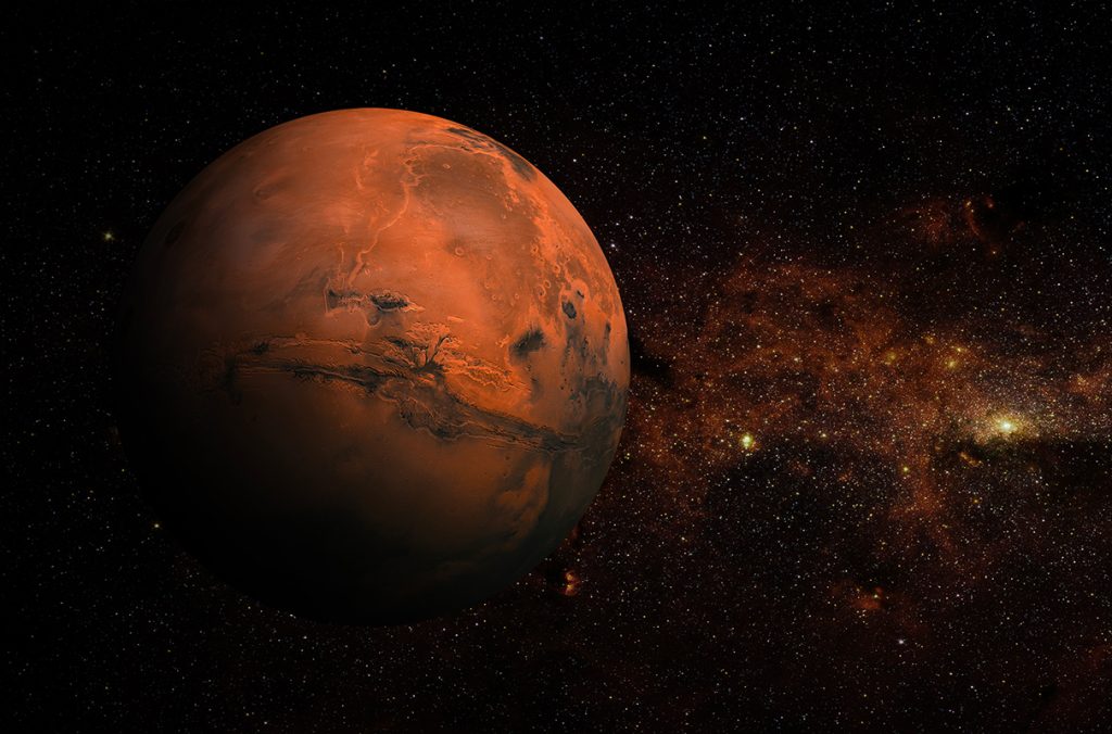 La planète Mars.  Image via WSU. 