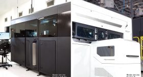 GE Additive's Series 2 Beta and Series 3 3D printers side-by-side. Photo via GE Additive.