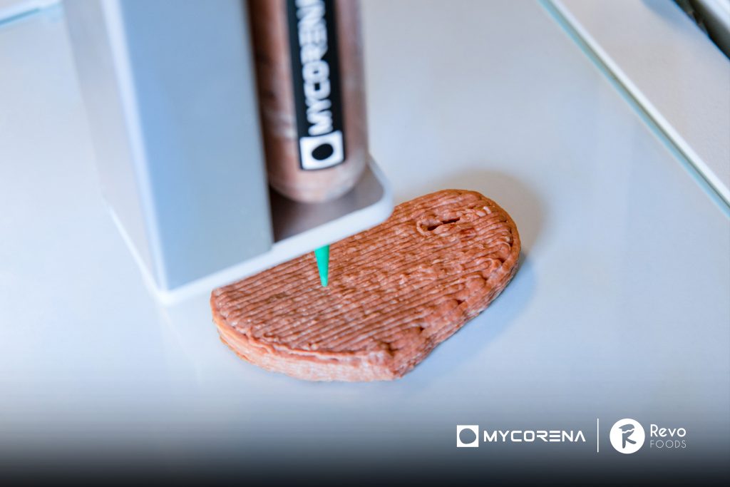 3D printing food with Mycorena.  Photo via Revo Food.