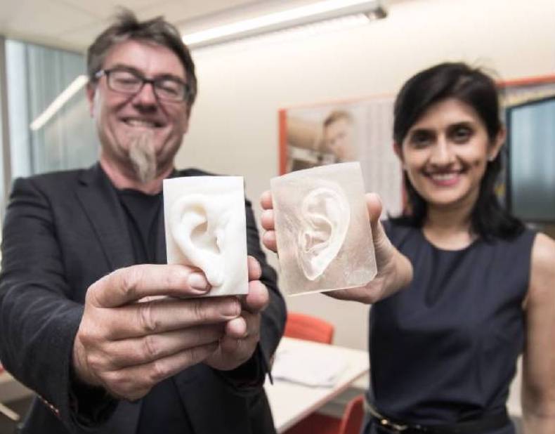 The researchers at Sydney Adventist Hospital behind a prosthetic ear 3D printing project. University of Wollongong.