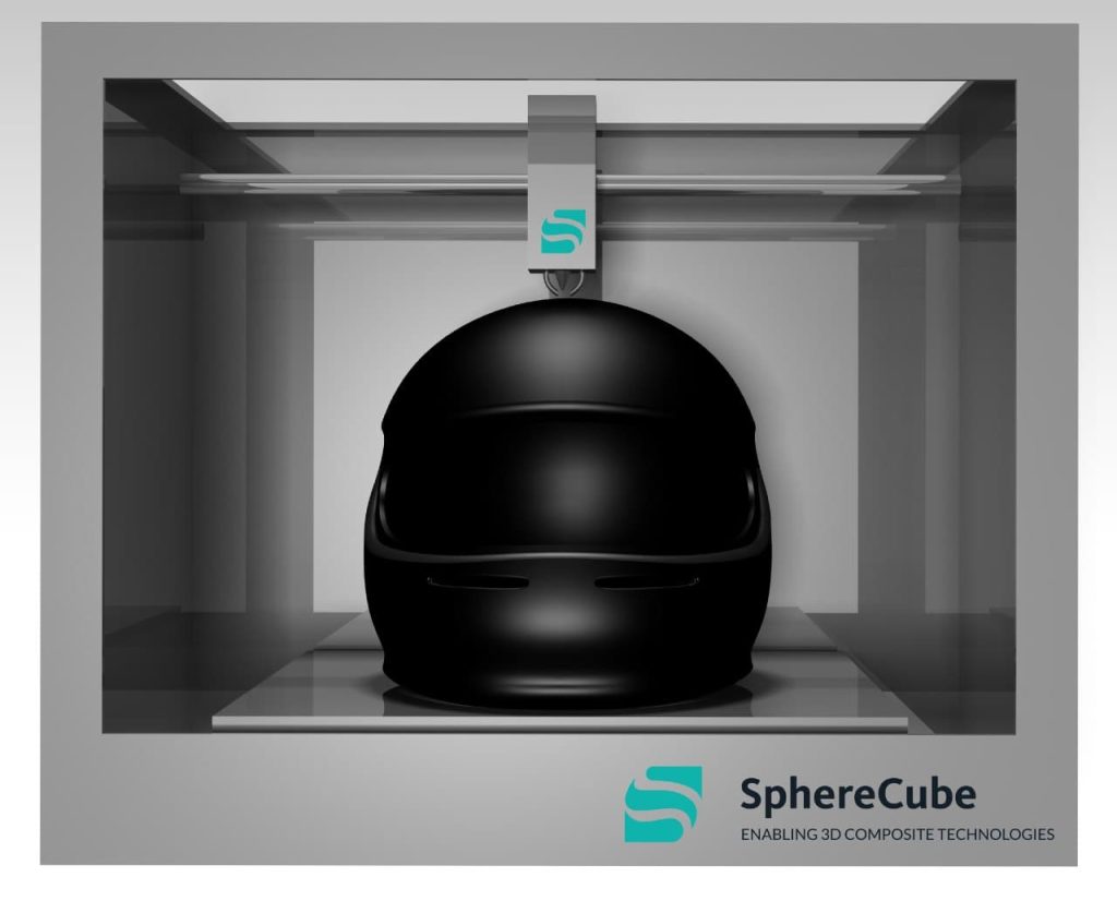 A rendering of the SphereCube 3D printer. Image via SphereCube.