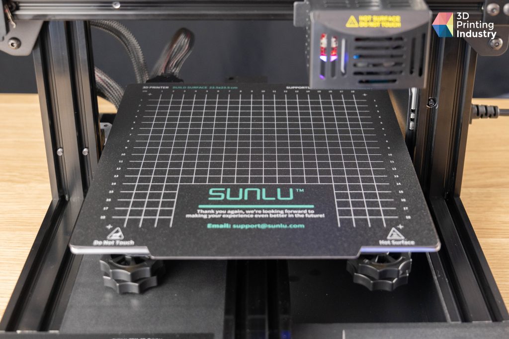 Sunlu Terminator 3 3D Printers Heated Bed. Photo by 3D Printing Industry.