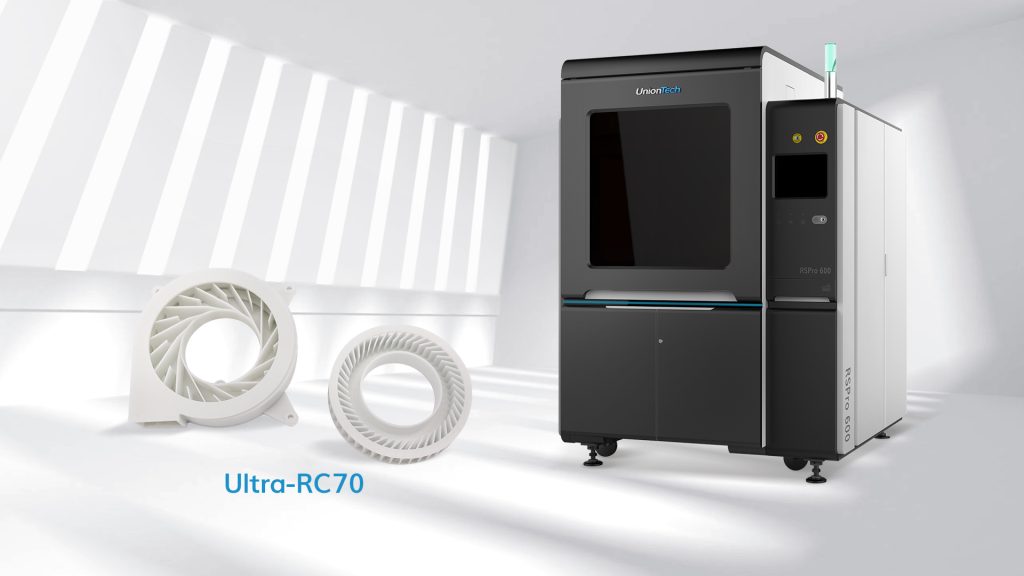 Parts 3D printed from Ulta-RC70 and the RsPro 600 system. Image via UnionTech. 