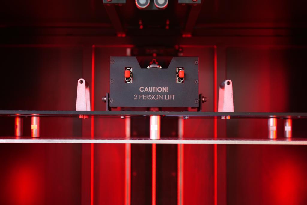 The build platform of Photocentric's LC Titan 3D printer. Photo by 3D Printing Industry. 