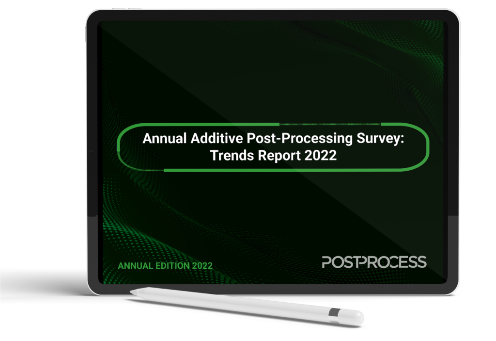 A mock-up of an iPad accessing PostProcess' annual survey. Image via PostProcess. 