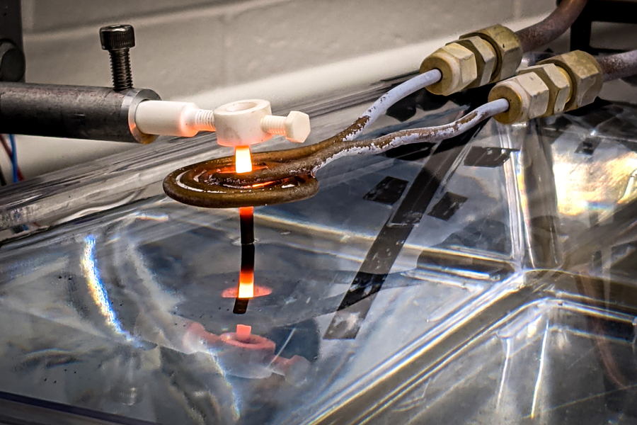 One of the MIT team's heat treatment experiments. Photo via MIT. 