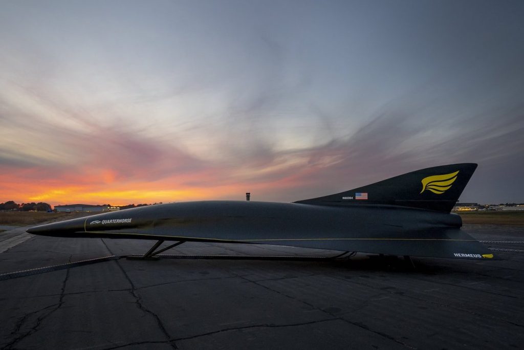 Hermeus' Quarterhorse hypersonic aircraft. Image via Hermeus. 