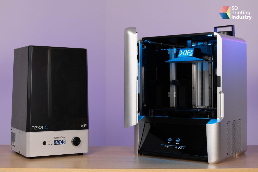 The Nexa3D XiP 3D printer & Curing station. Photo by 3D Printing Industry. 