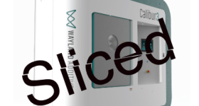 Sliced logo with Calibur3 metal AM machine. Image via Wayland Additive.