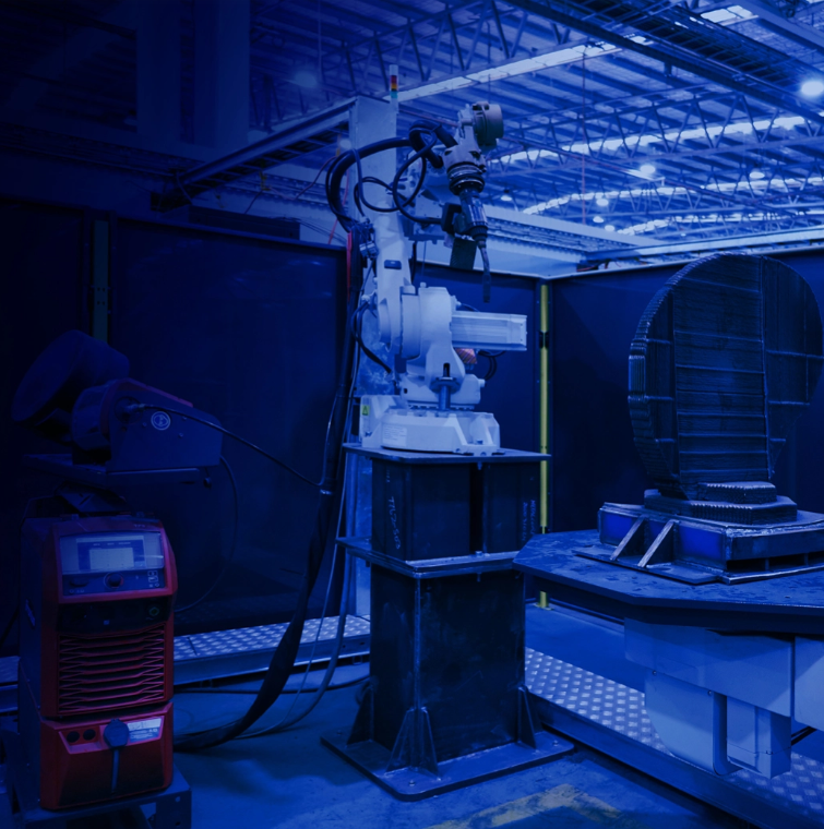Interior side of AML3D ARCEMY industrial metal 3D printer. Image via AML3D.