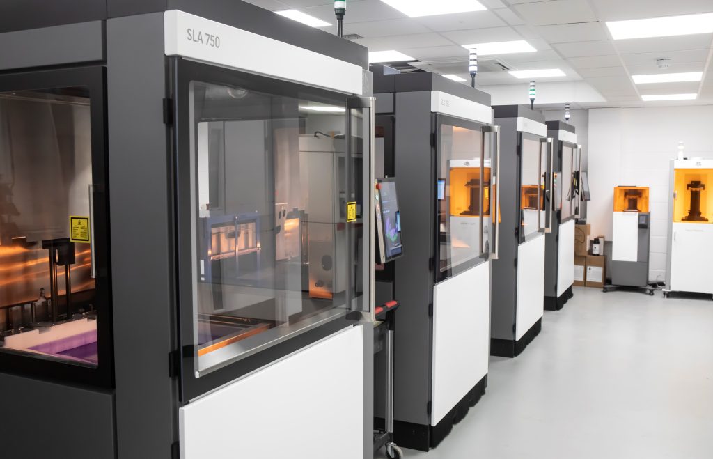 4 new SLA 750 3D printers by 3D Systems. Image via 3D Systems