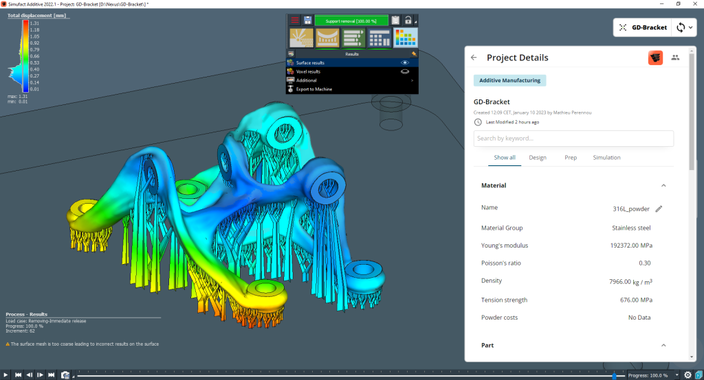 Image showing Simufact Additive within the DfAM workflow. Photo via Hexagon