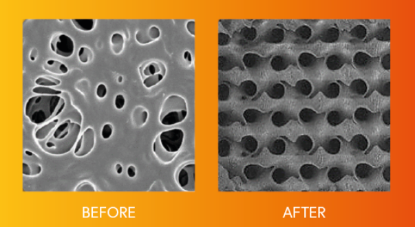 Before and after changes in the membrane. Image via Evove.