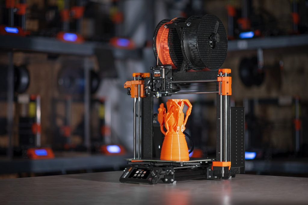 The Original Prusa MK4 printing a component. Photo via Prusa Research
