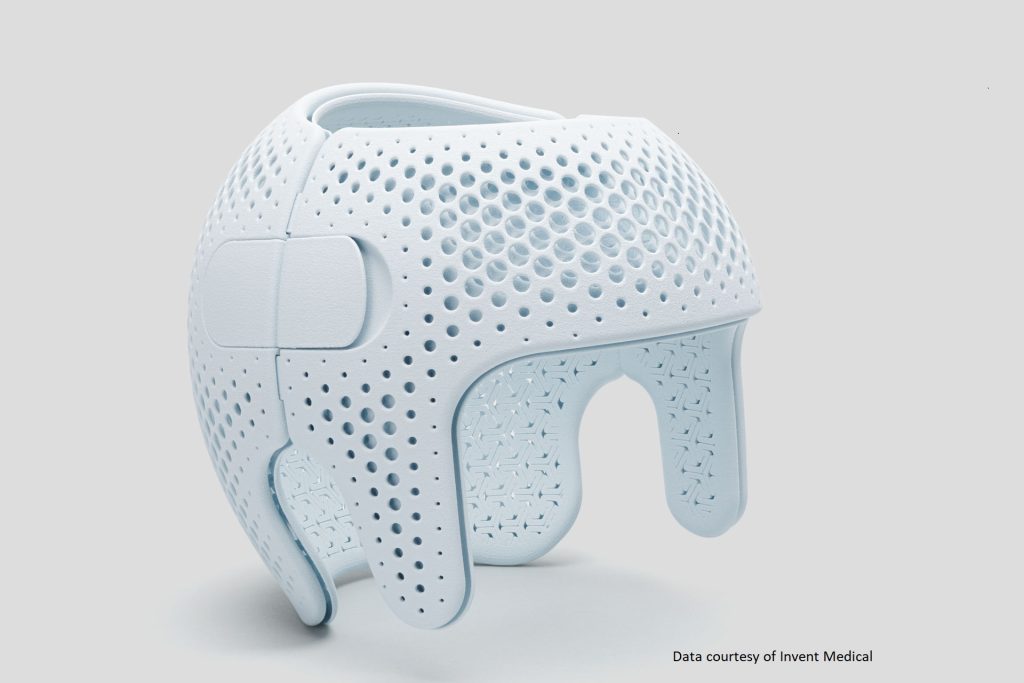 3D printed helmet. Photo via Invent Medical.
