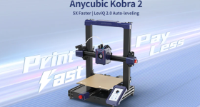 Kobra 2 enables 5x faster 3D printing and contains auto-bed leveling system to streamline the process. Image via Anycubic.