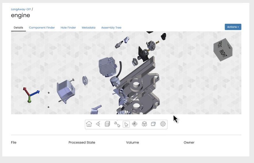 Creating a searchable catalogue of 3D models and parts. Image via Physna