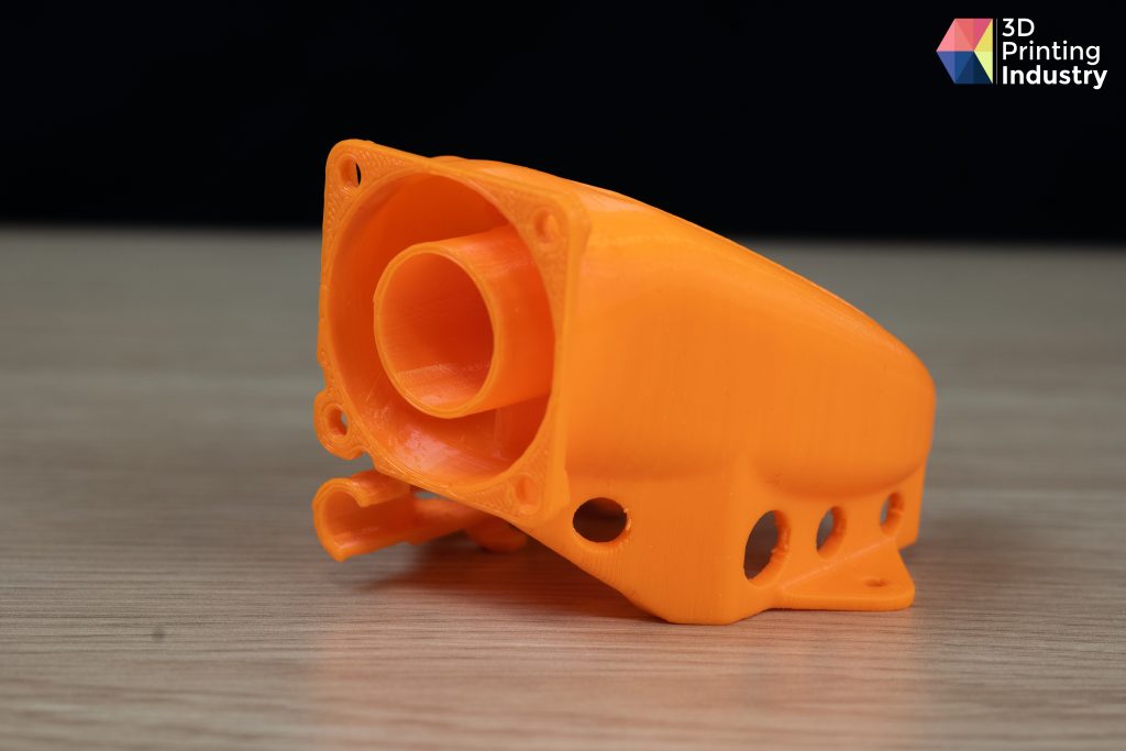 PETG fan mount 3D printed with the Guider 3 Plus. Photos by 3D Printing Industry.