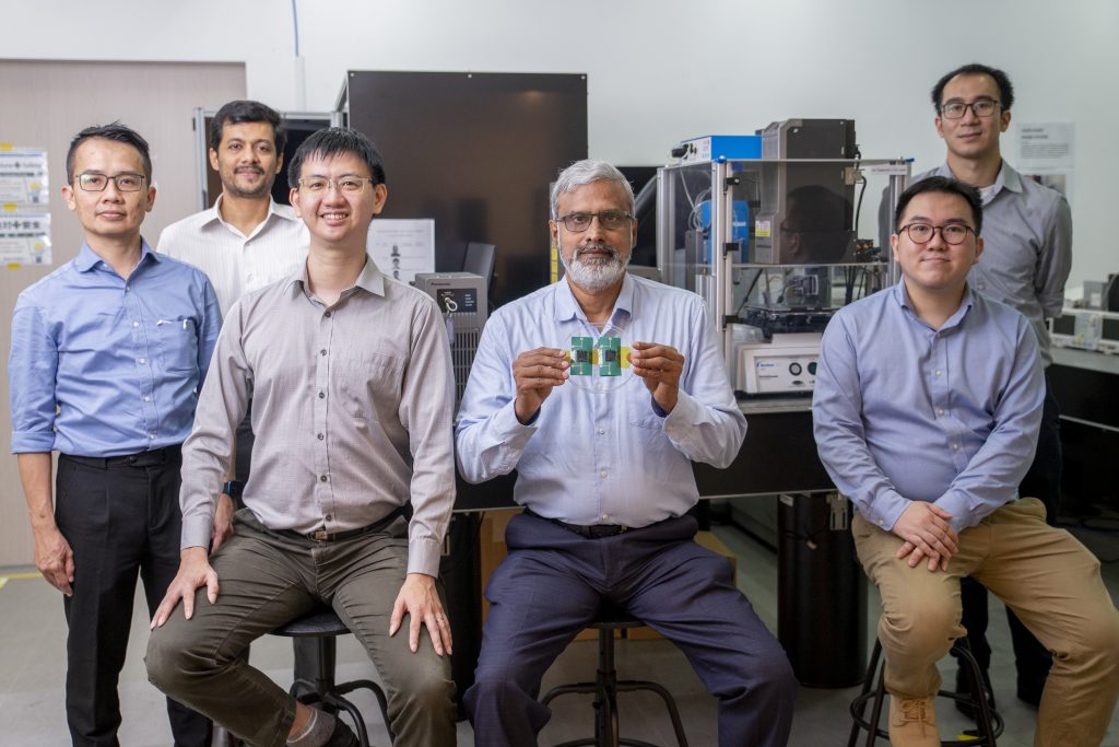 Members of the Panasonic-NTU multi-material 3D printer team. Photo via NTU Singapore