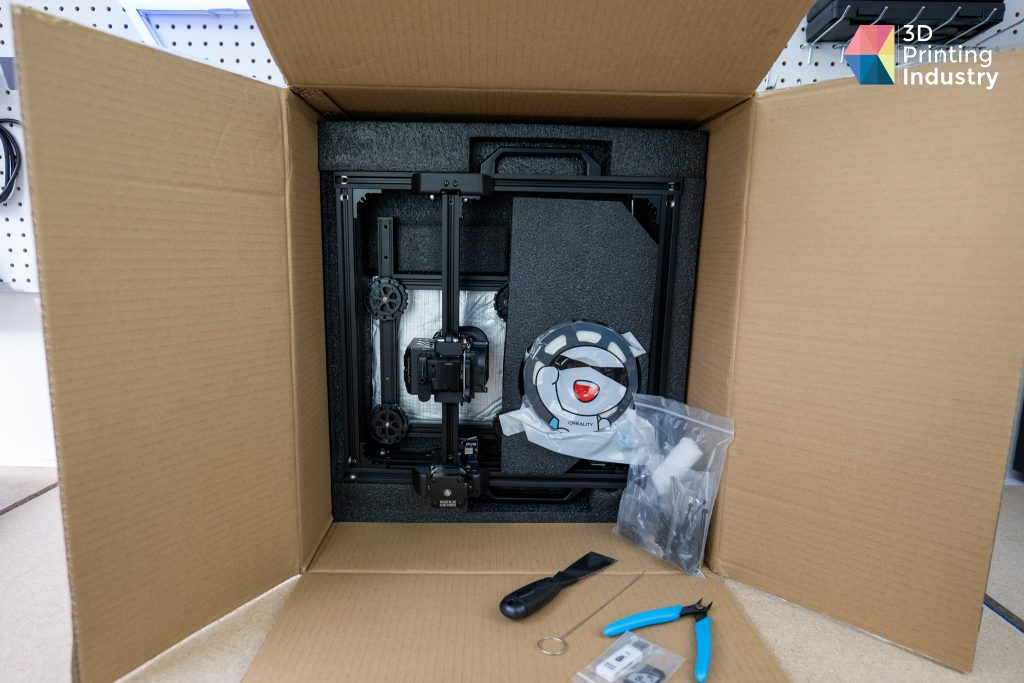 Packaging and Unboxing of the Ender-5 S1. Photos by 3D Printing Industry.