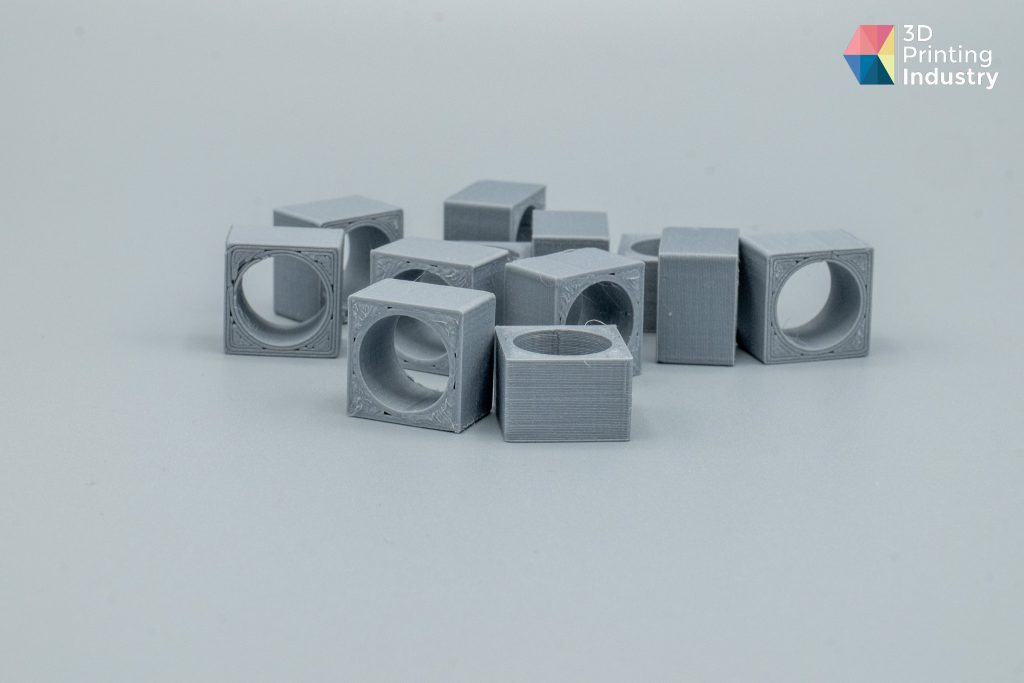Ender-5 S1 Cubes for repeatability tests. Photo by 3D Printing Industry.