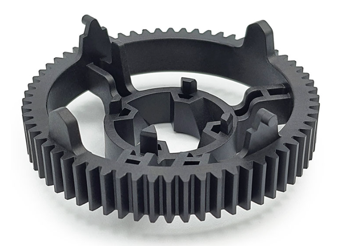 Injection molded gear in Windform XT 2.0 IMG. Image via CRP Technology.