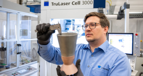LMD enables the aerospace industry to manufacture highly precise thrusters. Photo via TRUMPF.