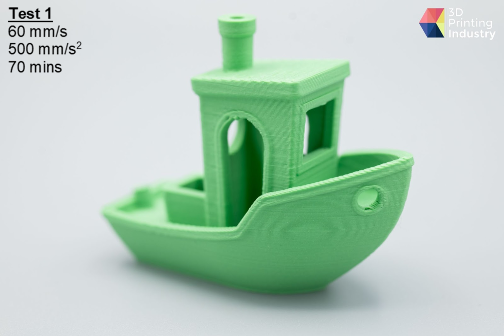Ender-5 S1 Speed Test1 Benchy. Photo by 3D Printing Industry.