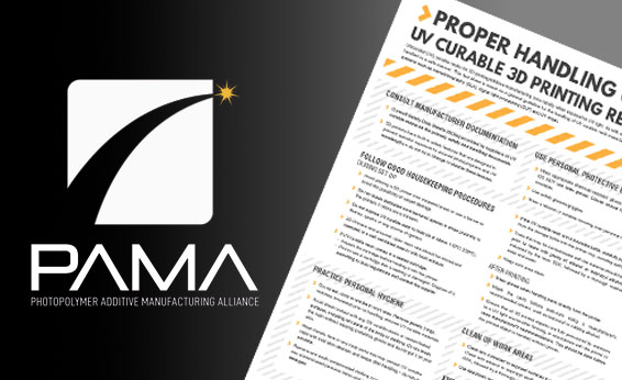PAMA unveils updated safety guideline for 3D printing resins. Image via PAMA.