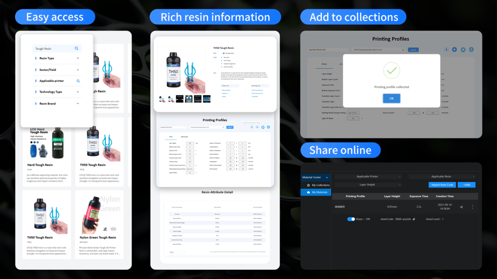 RMA enables easy access to profiles. Image via CHITUBOX.
