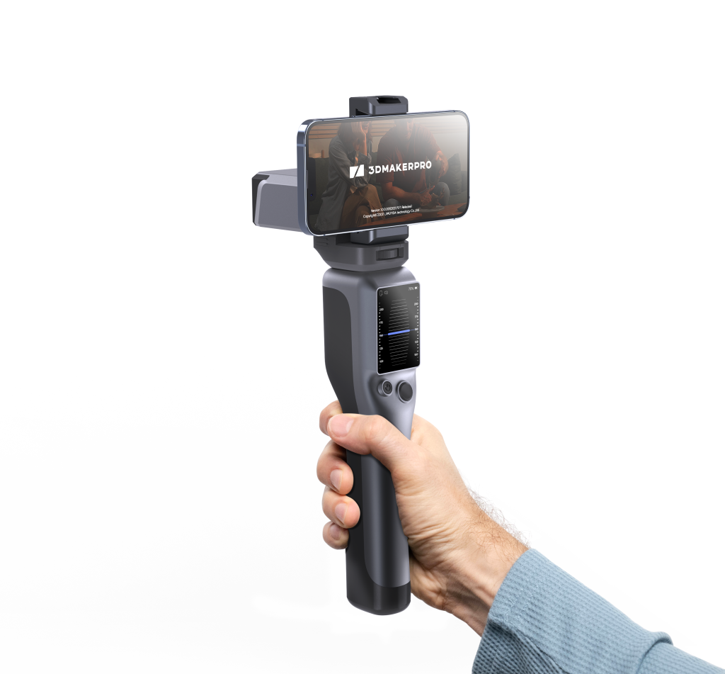 The Seal 3D scanner and Smart Grip gimbal. Photo via 3DMakerpro.