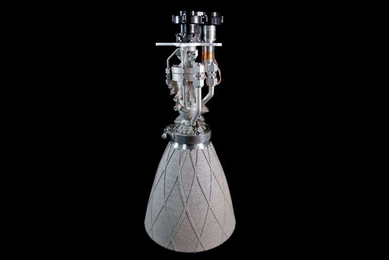 Agile Space Industries' 3D printed A2200 rocket engine. Photo via 6K Additive.