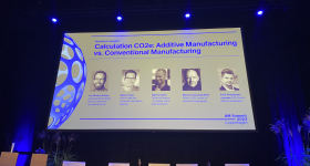 CO2e calculator discussion panellists. Photo by 3D Printing Industry.
