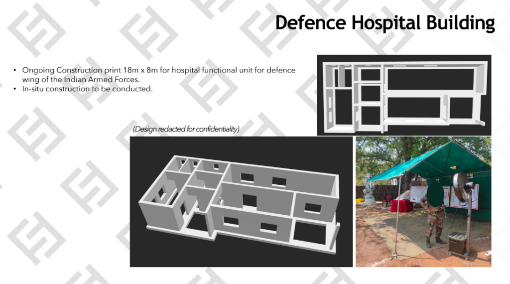 Ongoing construction for defense hospital building. Image via Simpliforge Creations.