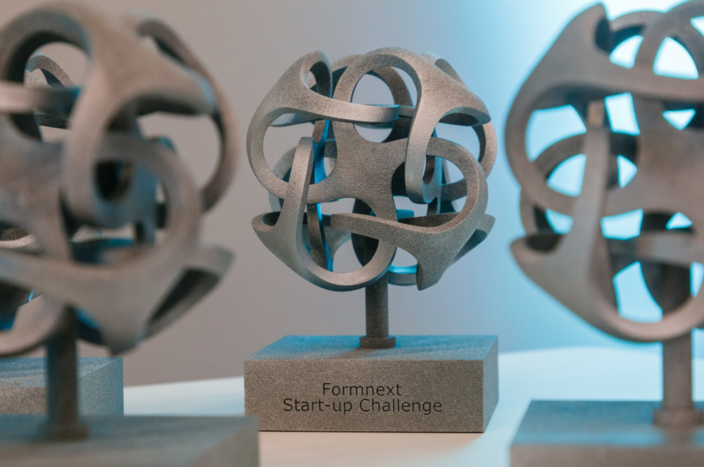 Formnext 2023 Start-up challenge trophy. Photo via Formnext.