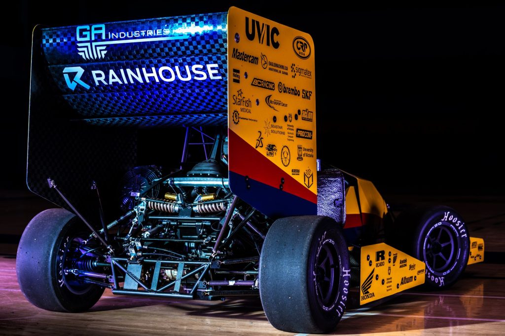 UVic Formula SAE racing car. Photo via UVic Formula Racing.