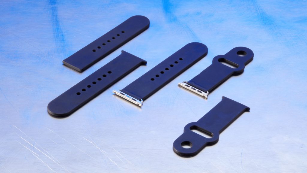 Watch straps 3D printed with Formlabs Silucone 40A. Photo via Formlabs