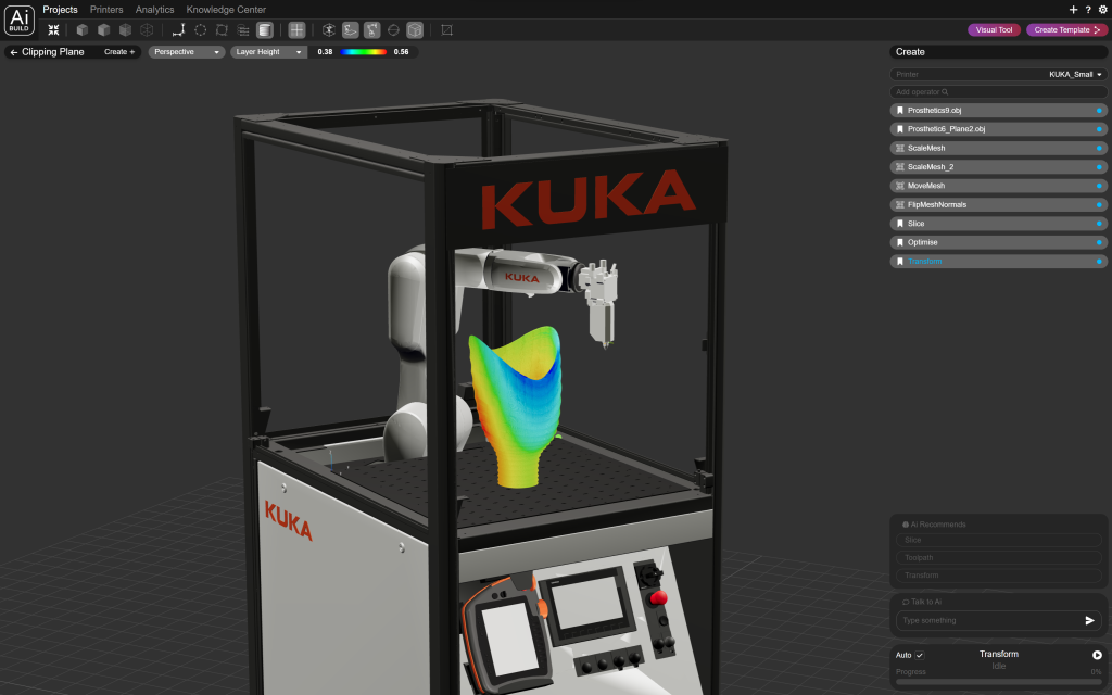 A KUKA 3D printer within Ai Build's AiSync software. Image via Ai build.