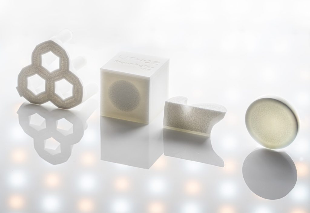 Using powerful Lithoz multi-material 3D printing, Fraunhofer IGD manufactured these functionally-graded ceramic parts with different porosities. Image via Lithoz. 