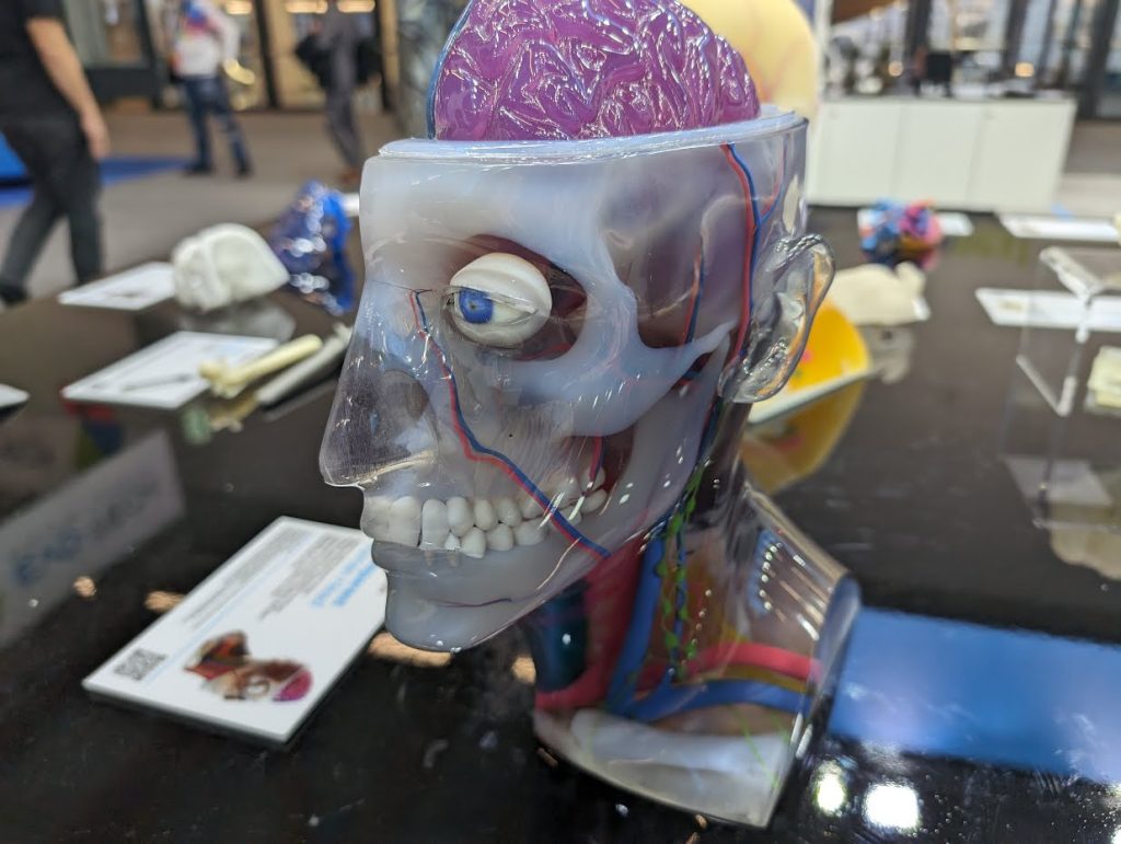 A Stratasys 3D printed model on display at Formnext 2023. Photo by Michael Petch.