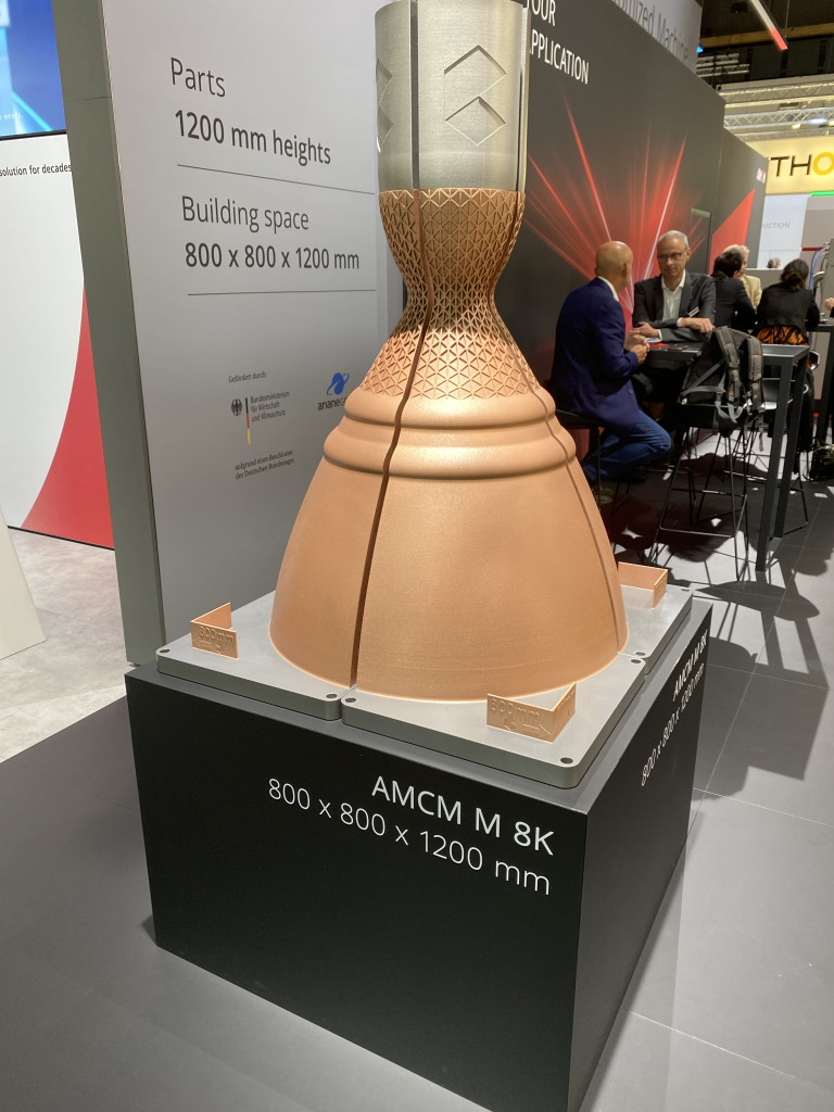 A large-format aerospace part 3D printed on the AMCM M 8K. Photo by 3D Printing Industry