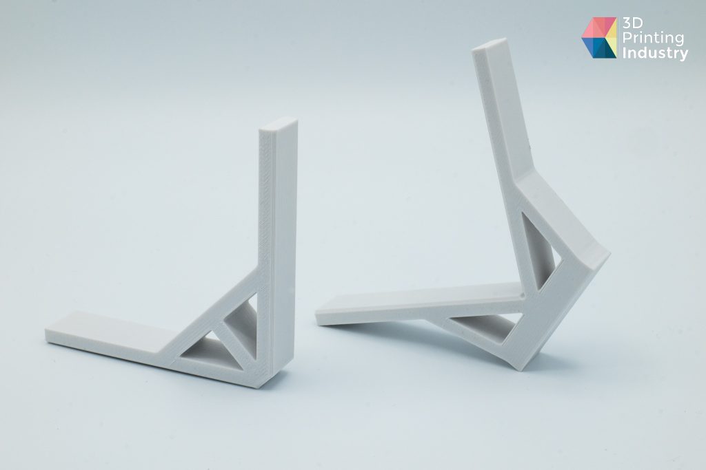 Creality K1 3D printed ABS corner clamps. Photos by 3D Printing Industry