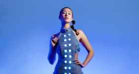 3D printed dress incorporating LEDs. Photo via Chromatic 3D Materials.