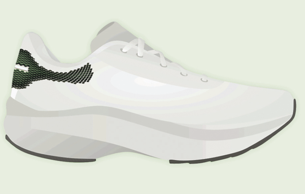 3D logo component position on the shoe. Image via the AMGTA
