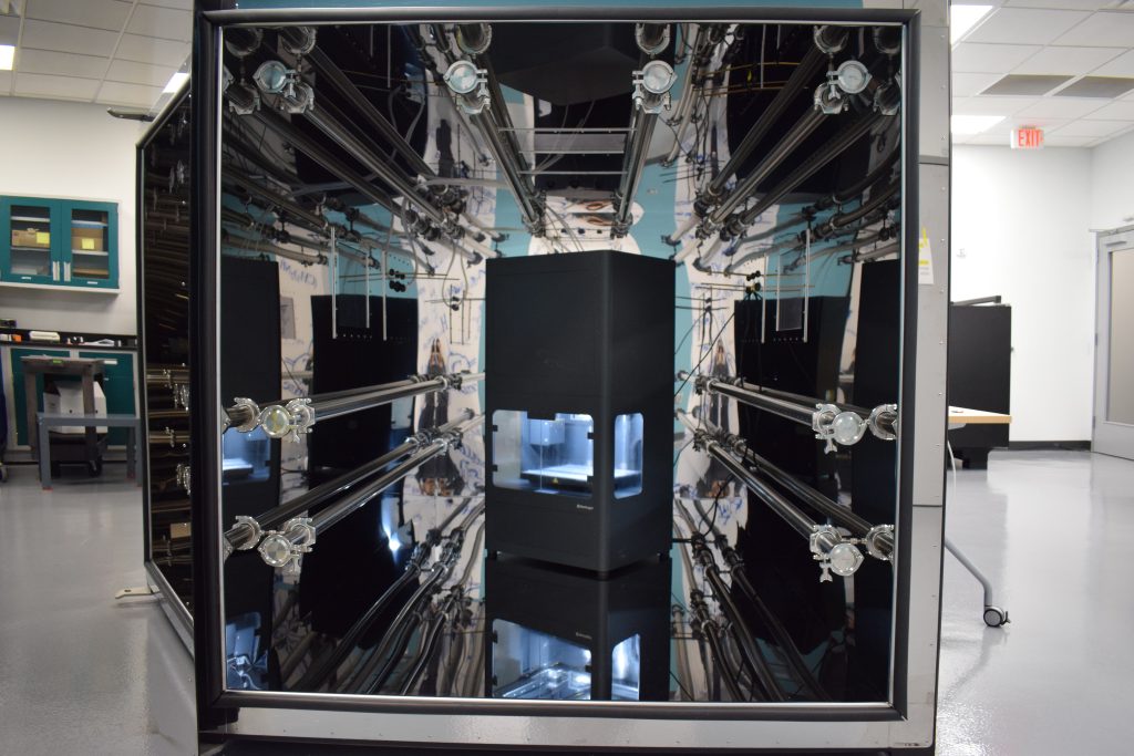 3D printer in a CIRI emissions chamber. Photo via CIRI.