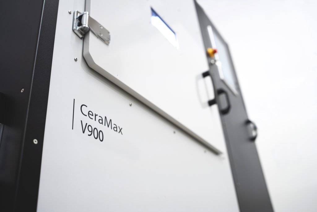 CeraMax Vario 9000 3D printer side angle. Photo via Lithoz.