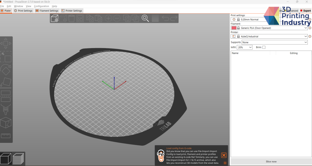 PrusSlicer software view. Image via 3D Printing Industry