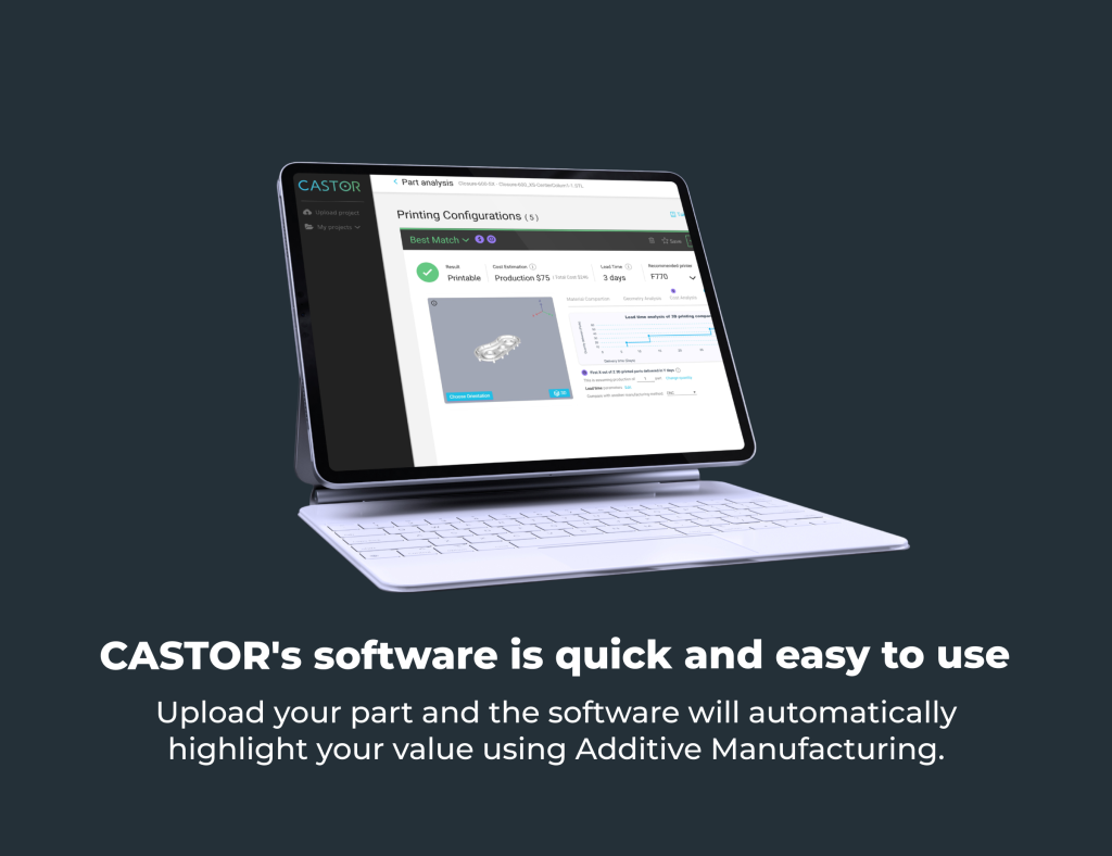 Castor's software streamlines the AM processes. Photo via Castor.